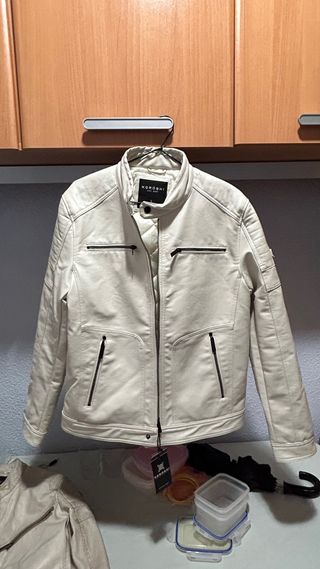 Chaqueta polipiel Koroshi Beige Talla L