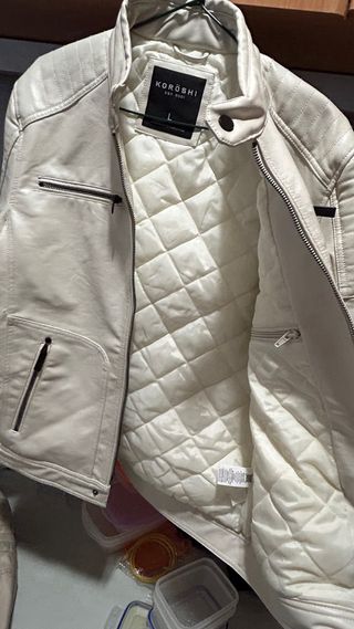 Chaqueta polipiel Koroshi Beige Talla L