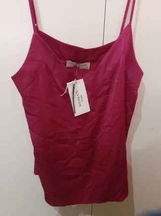 Top lencero estampado animal print y fucsia