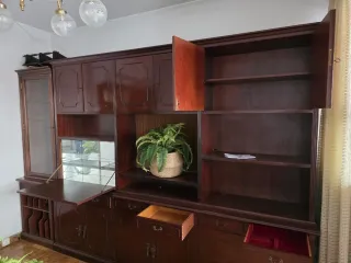 Librería de madera y cristal