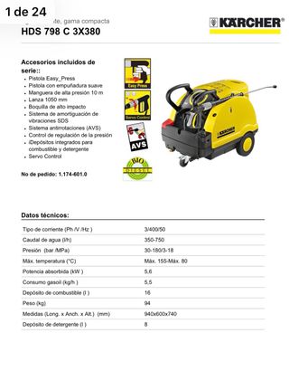 Hidrolimpiadora KARCHER HDS 798C 380V