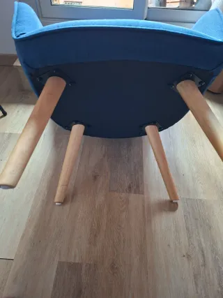 Sillón azul de tela