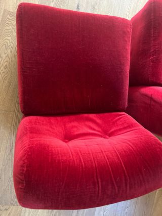 2 Butacas Terciopelo Rojo Estructura Tubular