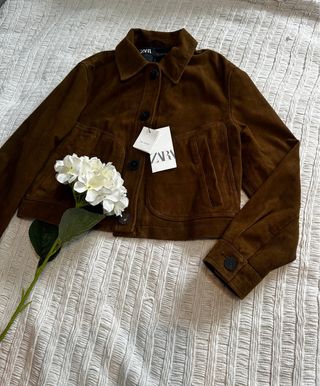 Chaqueta Zara Piel Marrón
