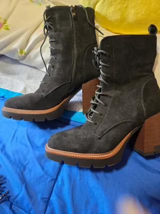 Botines plataforma negros cremallera trenzado