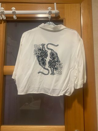 Blusa Bershka Blanca Talla S