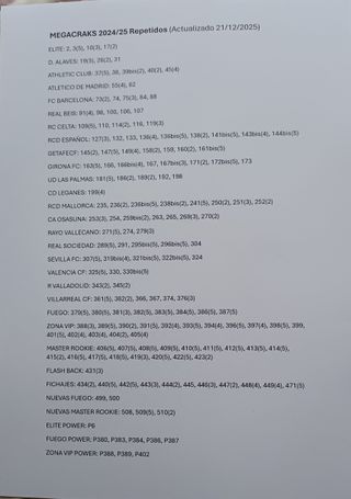 Se venden Cromos Megacracks 2024/25