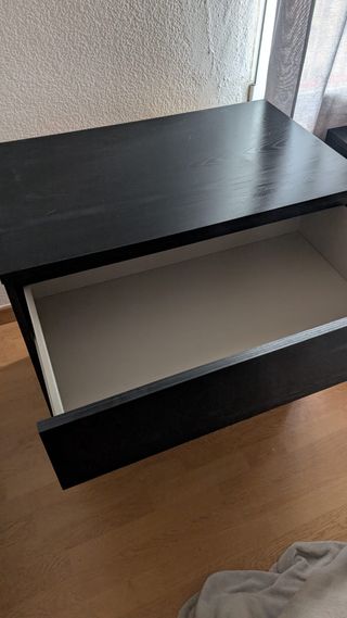Cajonera Malm Ikea Negra 3 Cajones