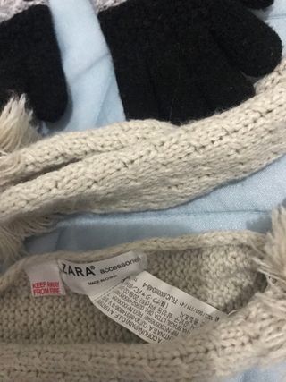 bufanda y guantes bebé 2 años