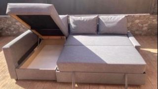 Sofá cama chaiselongue gris