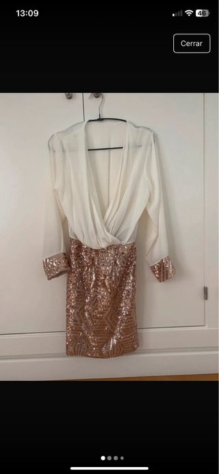 Vestido fiesta dos piezas lentejuelas