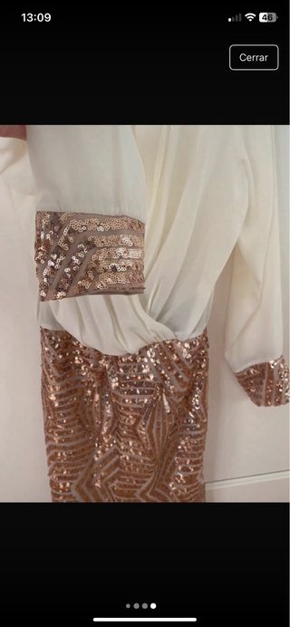 Vestido fiesta dos piezas lentejuelas