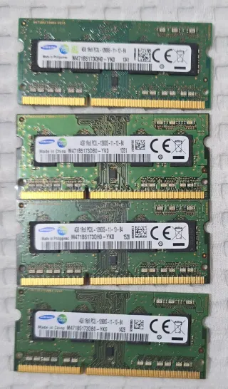 4x Memorias RAM Samsung DDR3L 4GB