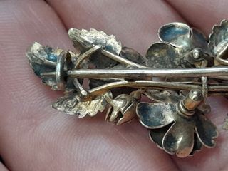 Spilla Fiori Argento Dorato '800