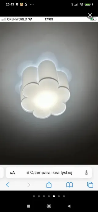 Lámpara de techo flor blanca Ikea