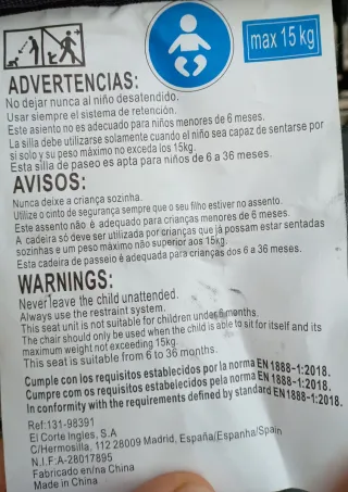 Silla de paseo bbest plegable