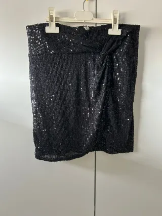 Falda de fiesta lentejuelas negra