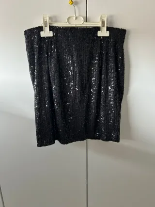 Falda de fiesta lentejuelas negra
