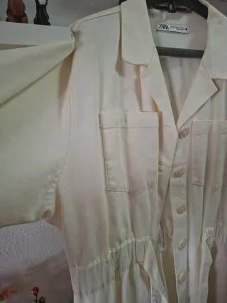Vestido Zara Pana Blanco Roto Talla XXL