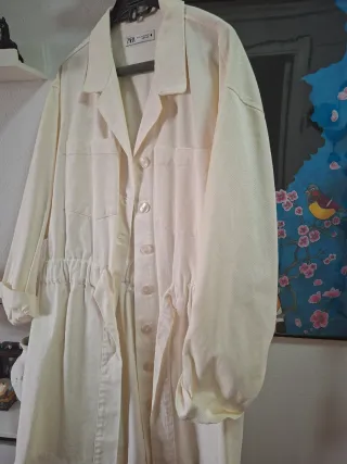 Vestido Zara Pana Blanco Roto Talla XXL