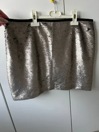 Falda lentejuelas plateada fiesta