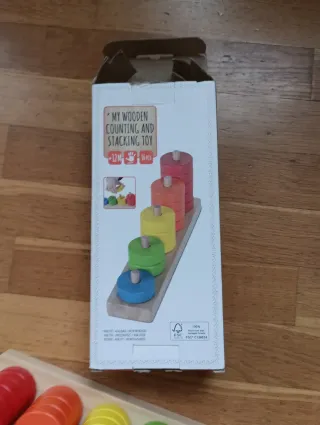 Juego de apilar y contar de madera