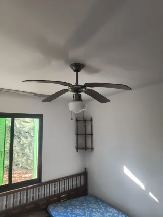 Ventilador de techo vintage madera y metal