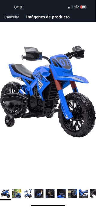 Moto eléctrica infantil azul