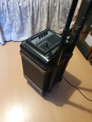 Altavoz NGS Karaoke FM SD USB Aux Micro. Negro.