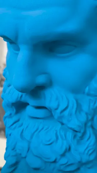 Figura busto fusión contemporáneo AZUL mate