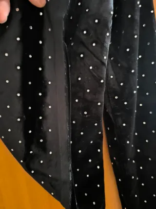 Top Mango Terciopelo Pedrería Fiesta