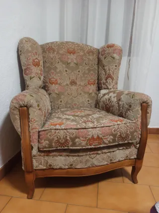 Dos sillones orejeros estampados