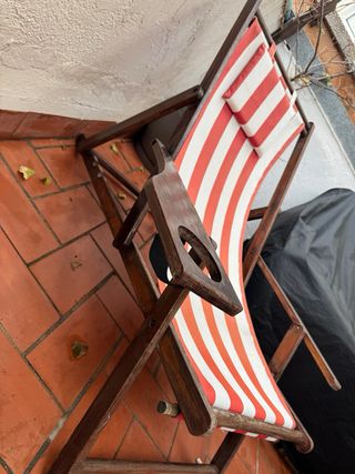 Tumbona de madera exterior sin lona