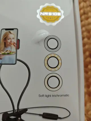 Aro de luz y soporte móvil con pinza