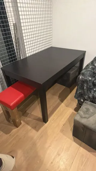 Mesa comedor 140cm negra / marrón tipo wengue