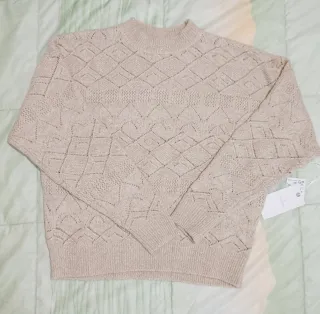 Jersey punto lurex beige