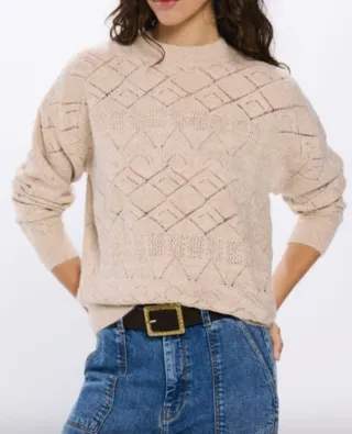 Jersey punto lurex beige