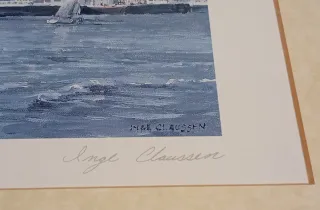 Litografía acuarela firmada Inge claussen
