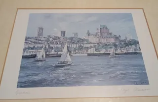 Litografía acuarela firmada Inge claussen