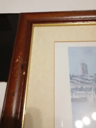 Litografía acuarela firmada Inge claussen