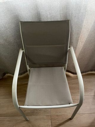 6 Sillas Terraza/Jardín Metal y Tela