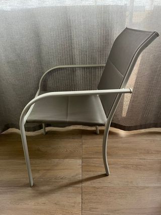 6 Sillas Terraza/Jardín Metal y Tela