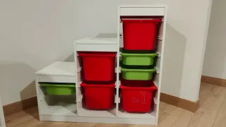 Mueble Escalera Trofast Blanco con 7 Cestas