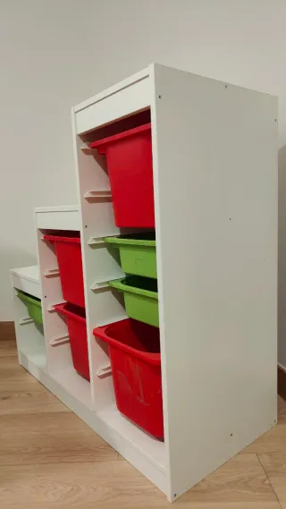 Mueble Escalera Trofast Blanco con 7 Cestas