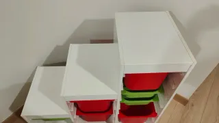 Mueble Escalera Trofast Blanco con 7 Cestas