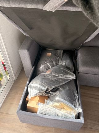 Divano letto con cassettiera