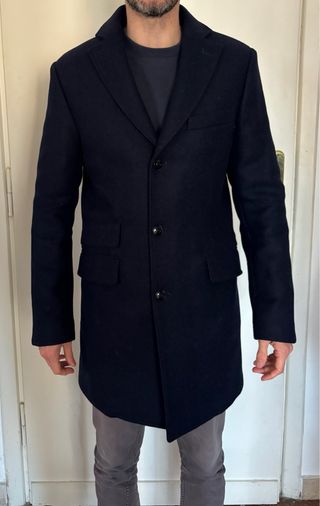Cappotto lana uomo blu, taglia 48
