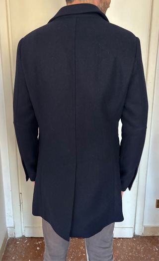 Cappotto lana uomo blu, taglia 48