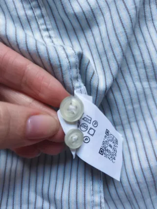 Camisa Rayas Azul Marino Talla S Zara