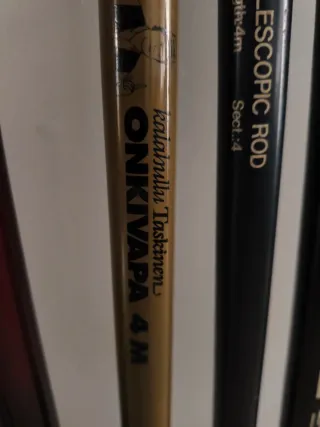 Lote cañas de pescar y palo sacadera